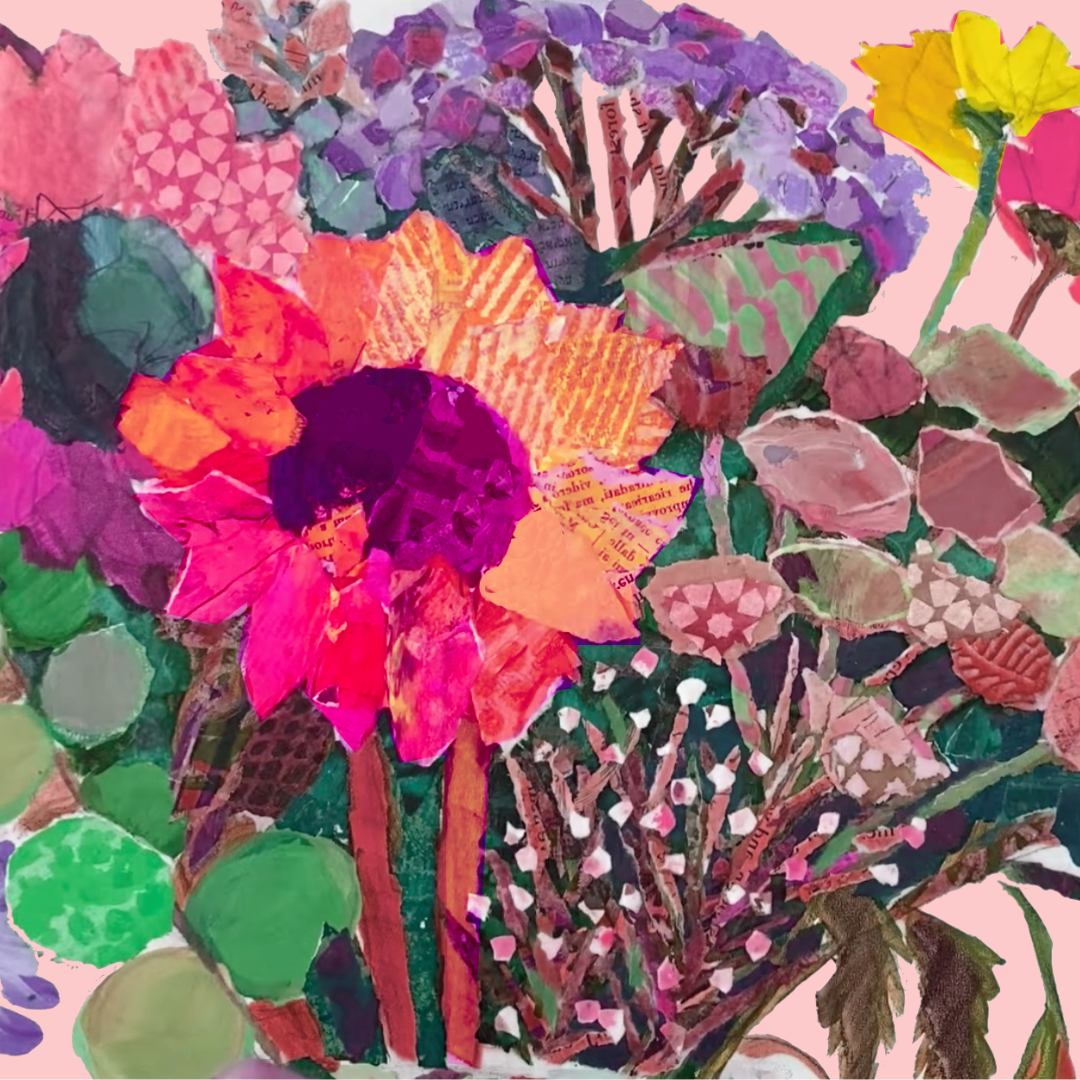 An image of a handmade flower collage 
