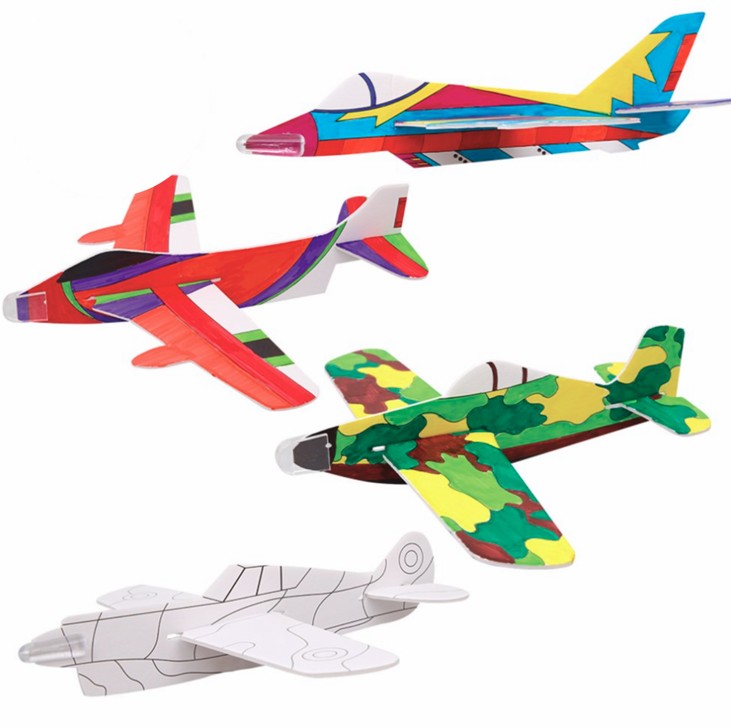 four colourful glider planes 